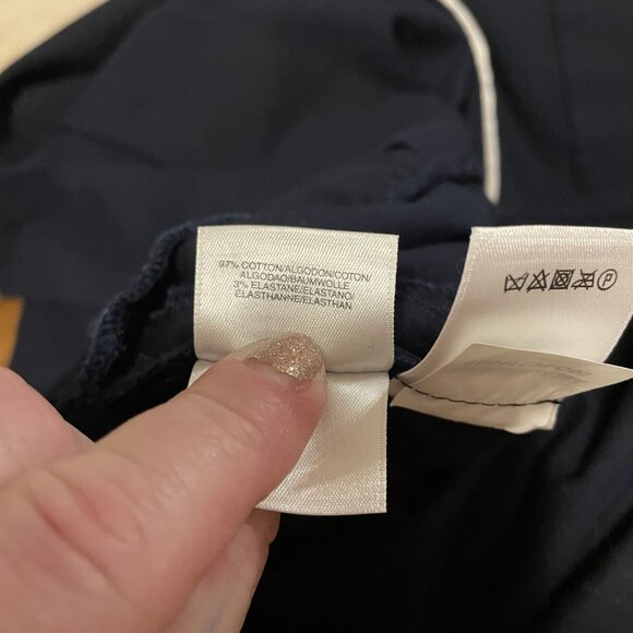 Jones New York Navy Stretch Cotton Blend Button-Front Short Sleeve Dress Size 12 - Picture 6 of 6